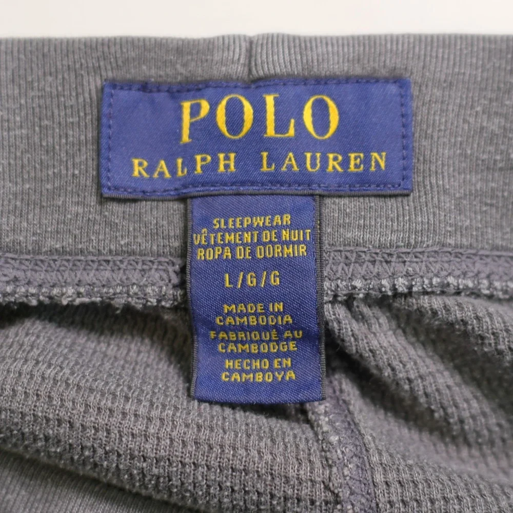 Polo Ralph Lauren Sleepwear Pajama Pants Gray Waffle Knit -Large‎ 32 / 29- High
